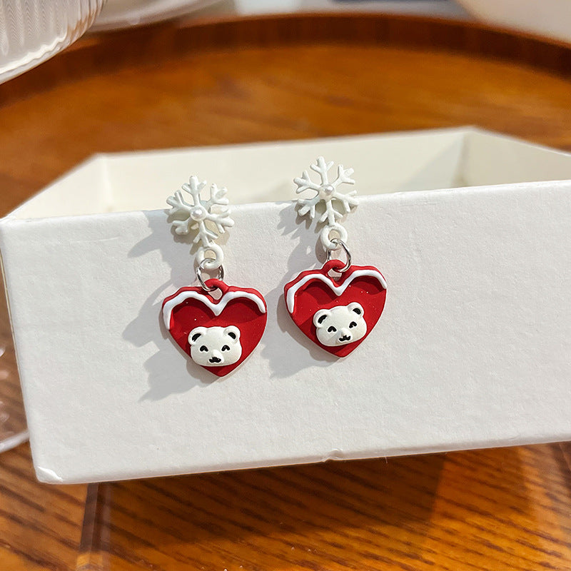 Wholesale Cartoon Christmas Santa Claus Christmas Tree Earrings